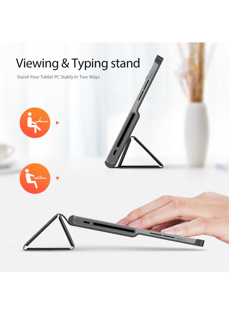 Domo Series for Lenovo Tab Plus Leather Case Tri-Fold Stand Anti-Scratch Tablet Cover - Black - Image 3